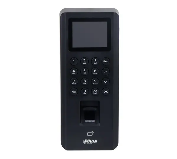 Cititor de proximitate stand-alone WiFi, Amprenta + Card Mifare 13.56KHz, 30.000 utilizatori, PoE, Alarma 1/1, Dahua ASI2212J-PW
