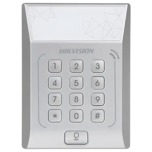 Cititor standalone cu tastatura si card de proximitate Hikvision DS-K1T801M