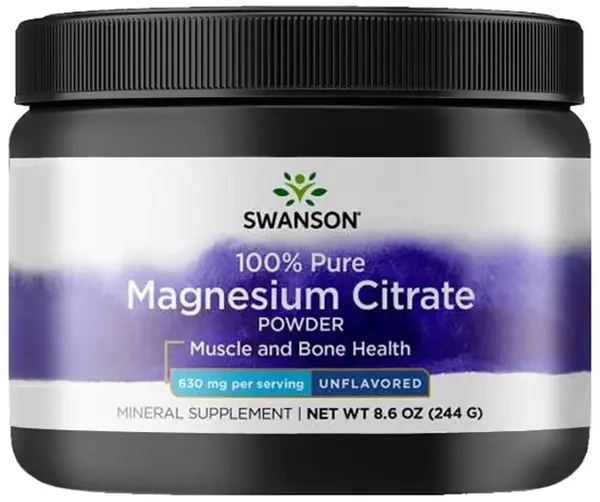 Citrat de magneziu 100% pur, 244 g, Swanson