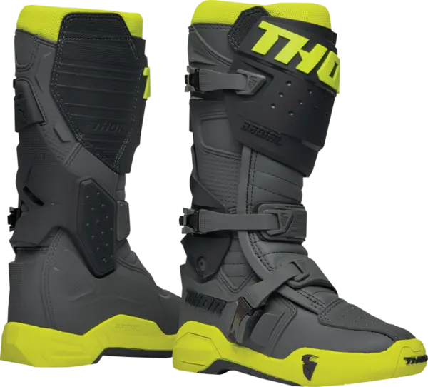 Cizme Atv Cross Thor Radial, culoare gri galben fluo, marime 45.5