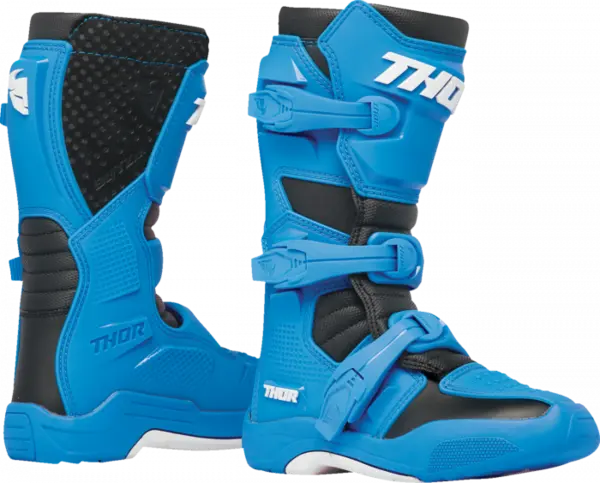 Cizme copii atv cross Thor Blitz XR, culoare albastru negru, marime 38