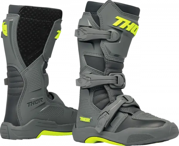 Cizme copii atv cross Thor Blitz XR, culoare gri negru, marime 39