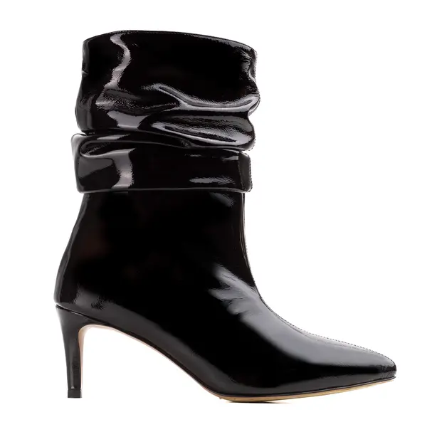Cizme Crete Piele Lacuita Eva 20, Negre - 38 / 6.5 cm