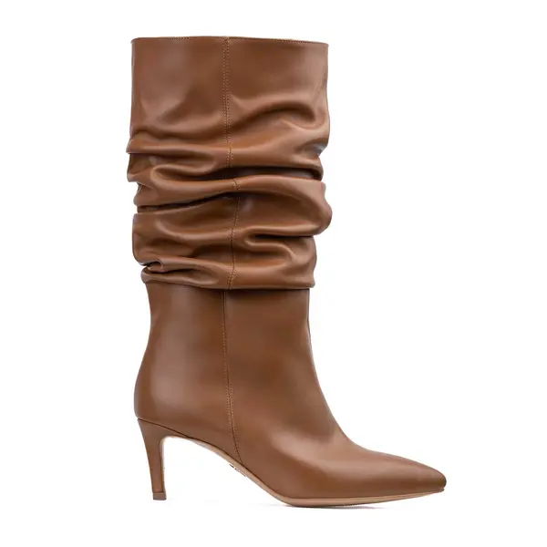 Cizme Crete Piele Naturala Eva 30, Caramel - 39 / 8 cm