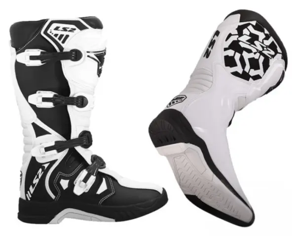 Cizme Cross Enduro LS2 Raptor,marime 45, albi negrii - LS2