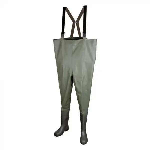 Cizme de lucru tip pescar impermeabile, verzi, OB, CHEST WADERS, culoarea verde 41, VERDE