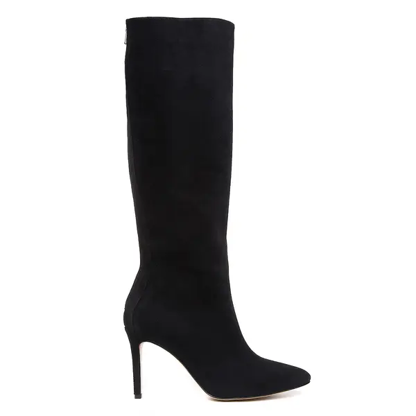Cizme Gloria Piele Intoarsa, Sub Genunchi, Negre - 38 / 11cm