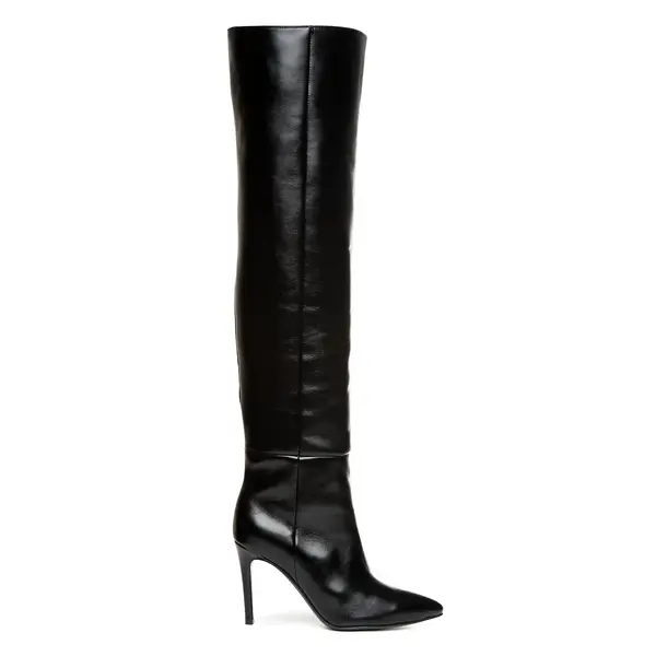Cizme Lungi Milana Piele Naturala, Negre - 34 / 8 cm