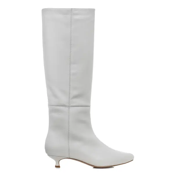 Cizme Milla Piele Naturala, Sub Genunchi, Off-White - 42 / 4 cm