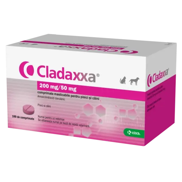 Cladaxxa 200mg 50mg caini si pisici 10 Comprimate masticabile