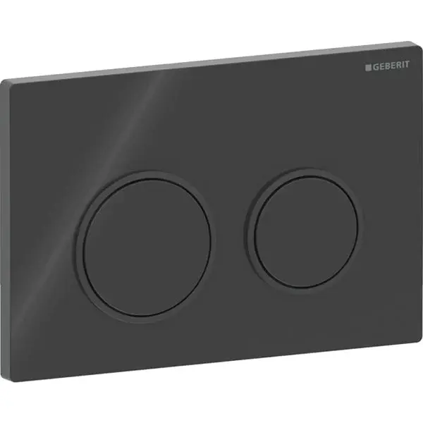 Clapeta actionare dubla rezervor wc, negru lucios cu inel de design negru mat, Geberit Omega20