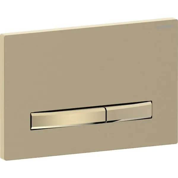 Clapeta actionare dubla rezervor wc, placa de fixare, placa de acoperire si tasta alama , Geberit Sigma50