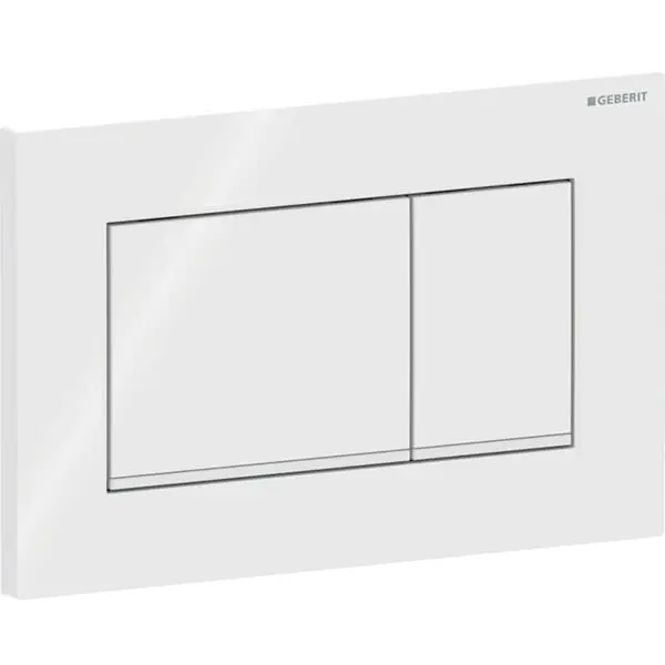Clapeta actionare rezervor wc alb lucios cu banda de design alb mat Geberit Sigma20