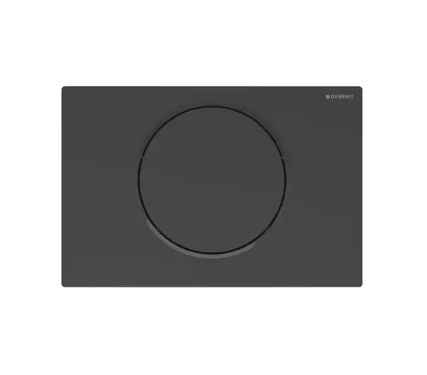 Clapeta actionare rezervor wc cu spalare start-stop, negru mat cu inel negru lucios , Geberit Sigma10
