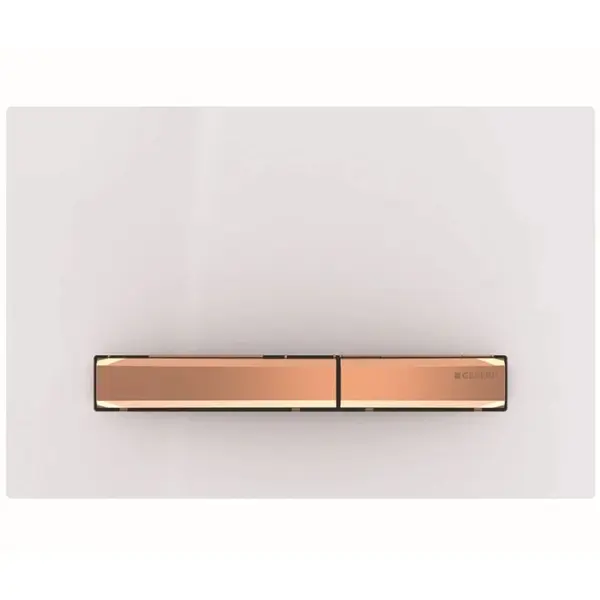 Clapeta actionare rezervor wc Geberit, alb detalii rose gold, Sigma50