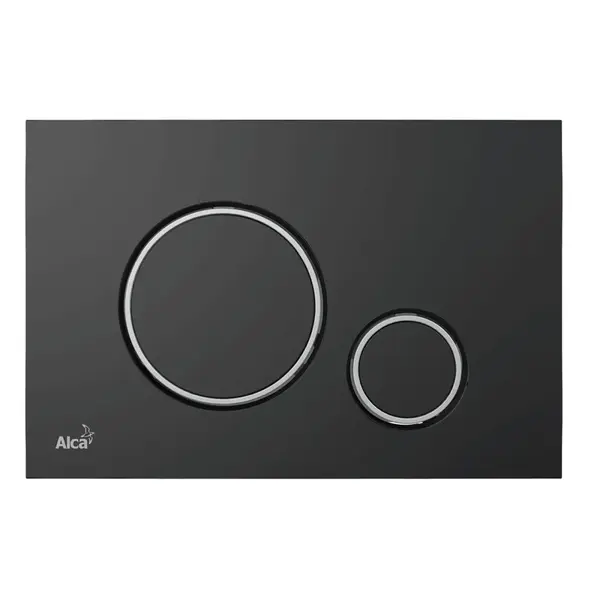 Clapeta actionare wc negru mat cu doua butoane si detalii argintii, Alcaplast