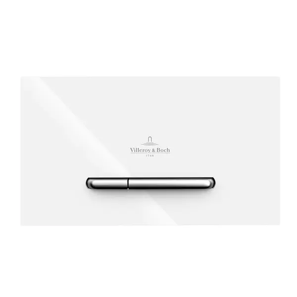 Clapeta de actionare dual-flush, alba cu 2 butoane cromate, Villeroy Boch ViConnect