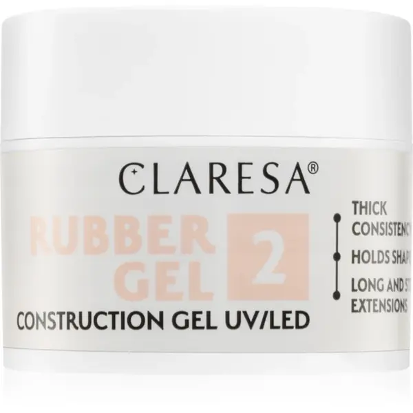 Claresa Rubber Gel Construction Gel UV/LED Gel pentru extensiile unghiilor culoare 2 12 g