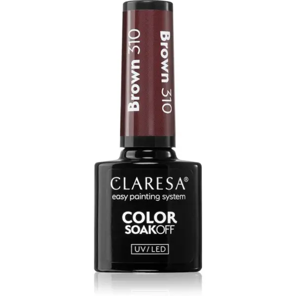 Claresa SoakOff UV/LED Color Brown lac de unghii sub forma de gel culoare 310 5 g