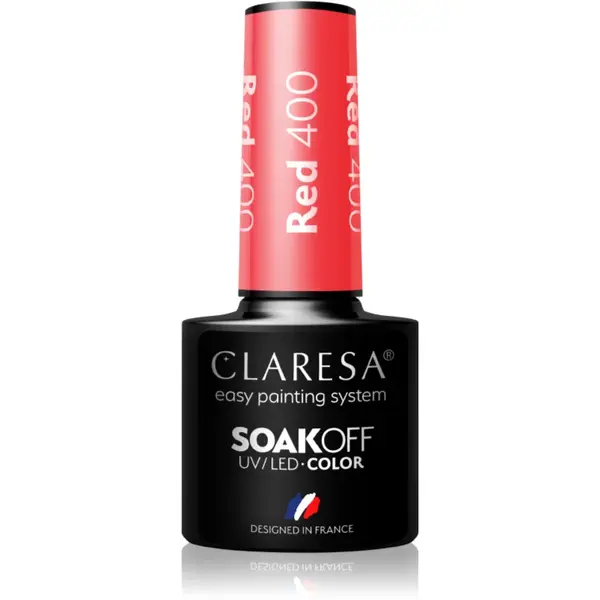 Claresa SoakOff UV/LED Color Rainbow Explosion lac de unghii sub forma de gel culoare Red 400 5 g