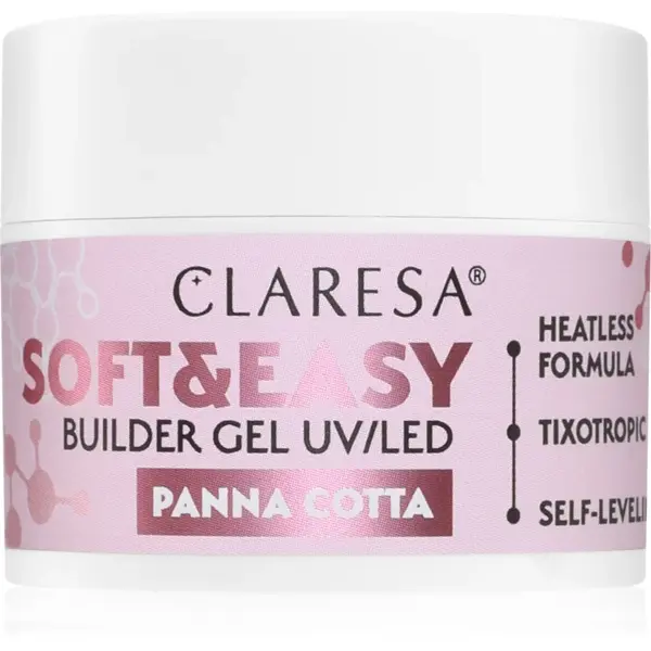 Claresa Soft&Easy Builder Gel gel de bază pentru unghii culoare Panna Cotta 12 g