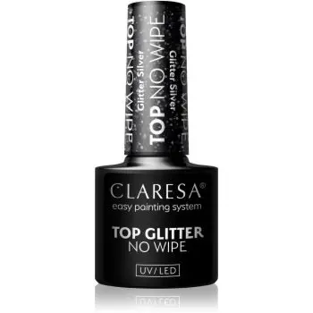 Claresa UV/LED Top Glitter No Wipe lac gel de unghii pentru acoperirea superioară strălucitor