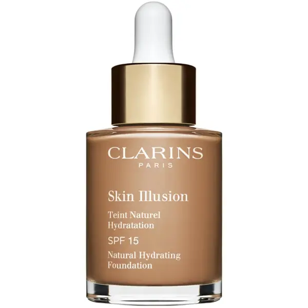 Clarins Skin Illusion Natural Hydrating Foundation makeup radiant cu hidratare SPF 15 culoare 113C Chestnut 30 ml