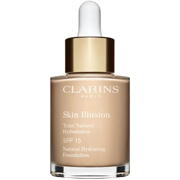 Clarins Skin Illusion Natural Hydrating Foundation makeup radiant cu hidratare SPF 15 culoare 105N Nude 30 ml
