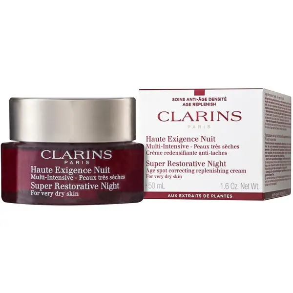 Clarins Super Restorative Night Cream Crema de noapte antirid, reparatoare, cu efect de lifting pentru pielea uscata Volum 50 ml