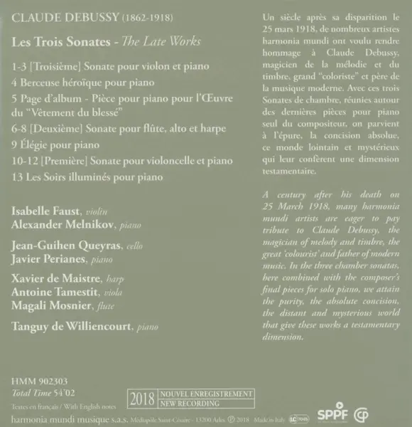 Claude Debussy: Les Trois Sonates: The Late Works | Claude Debussy