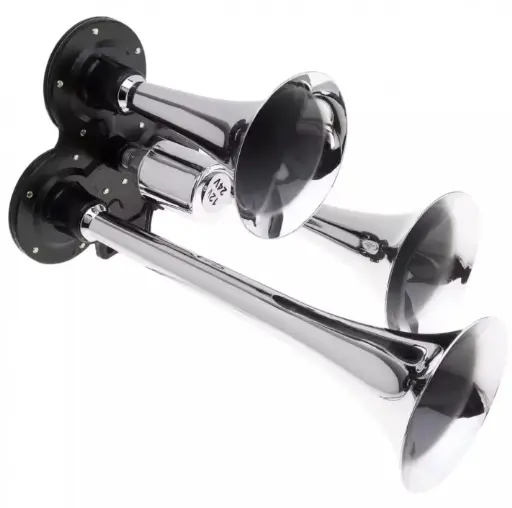 Claxon Auto Puternic 12V / 24V cu 3 Goarne Electrovalva Inclusa