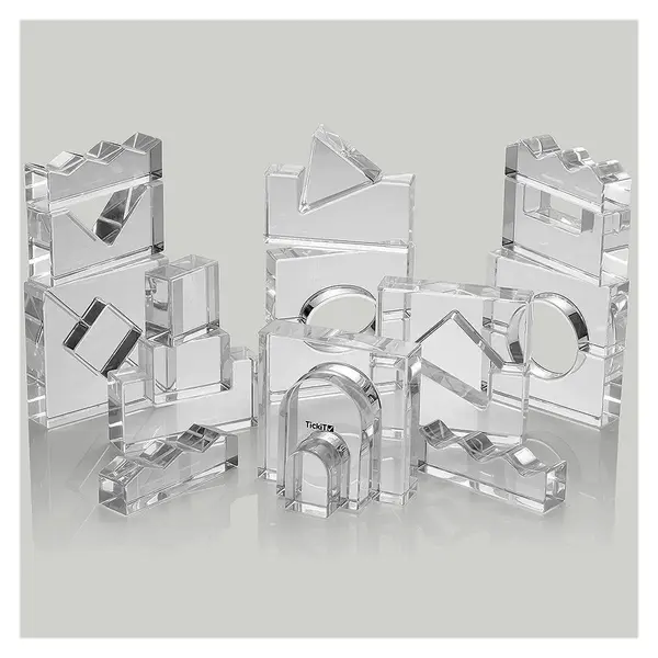 Clear Crystal, blocuri transparente, 25 buc., TickiT multicolor