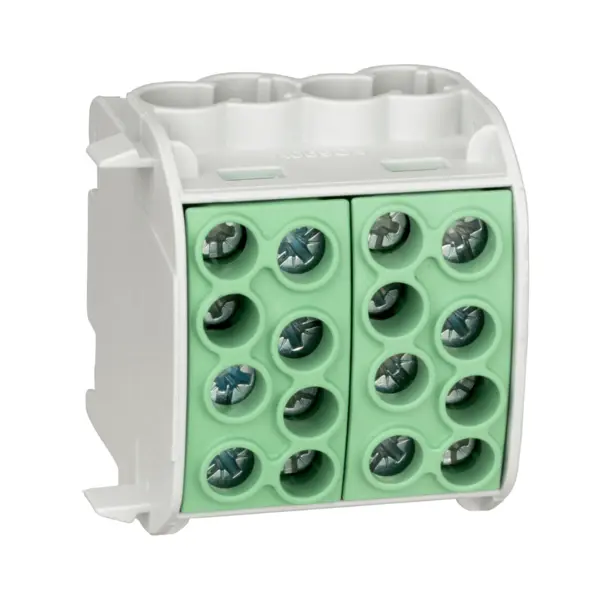 Clema derivatie izolata PE, Cu, 1 pol, 35mmp, 4 intrari 4 iesiri, galben-verde, SCHRACK IK026232-X-4