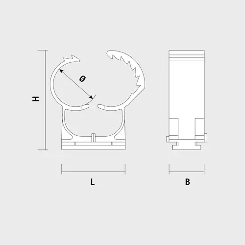 Clemă multi-quick nylon gri pentru țevi 20-25 mm, montaj cu pistol ABT, 50 buc., CELO 925ABT