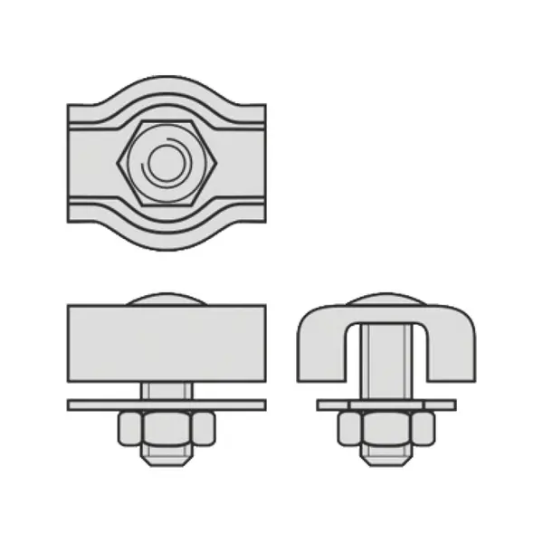 Cleme Simple pentru Cabluri Metalice de Tractiune, 6 mm