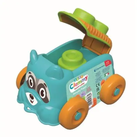 Clementoni - Jucarie educationala Soft Clemmy catel albastru cu cuburi moi