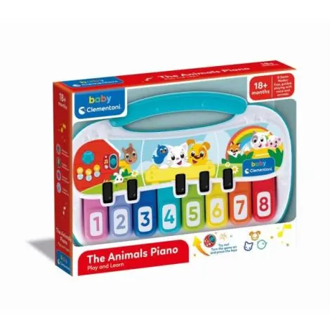 Clementoni - Pian interactiv cu 8 note muzicale ce ajuta copiii sa descopere muzica intr-un mod intuitiv