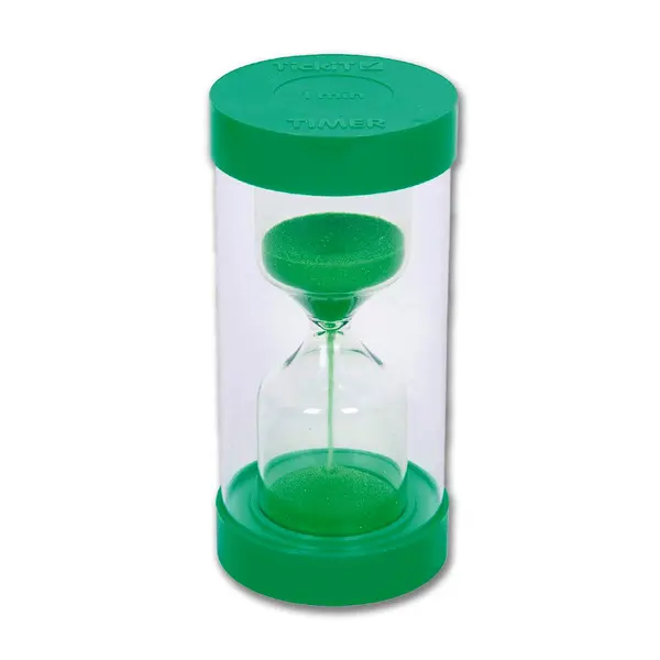 Clepsidra jumbo cu nisip verde, 1 minut, TickiT multicolor