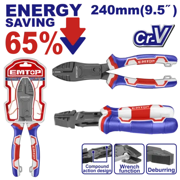 Cleste combinat cu actiune compusa 240mm (9.5 ), 65% economie de energie - EPLRCC0951, EMTOP