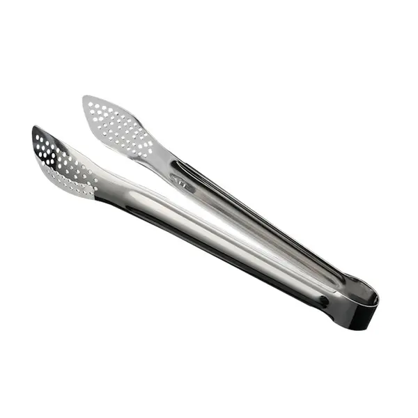 Cleste de bucatarie, inox, cu gauri, pentru grill servire, 24 cm
