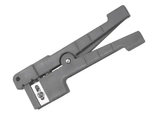Cleste dezizolare cablu, LOGILINK, functii: dezizolare cablu, fibra optica, coaxial, si Cu pana la 3.2mm, maner antialunecare, 3x lame drepte, 1x lama rotunda (Gri)