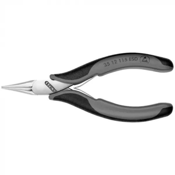 Cleste ESD de precizie pentru electronisti, cu varf plat, Knipex 35 12 115 ESD
