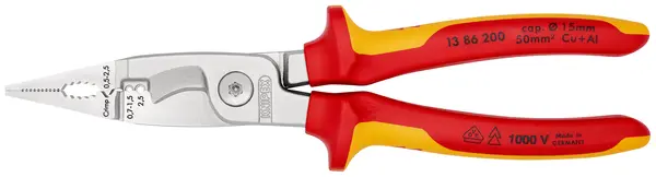 Cleşte multifunctional, 6 in 1pentru electrician, VDE , Knipex 13 86 200