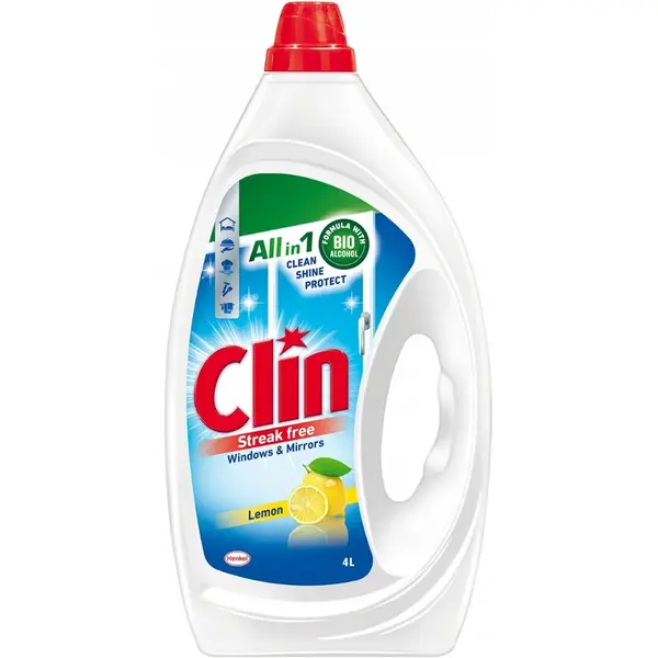 Clin Solutie curatat geamuri, 4 L, Lemon
