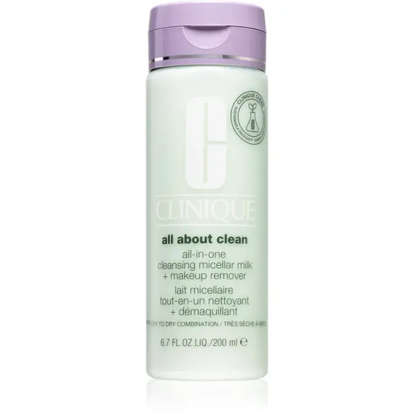 Clinique All About Clean™ All-in-One Cleansing Micellar Milk + Makeup Remover lapte demachiant delicat uscata si foarte uscata 200 ml