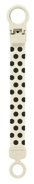 Clips pentru suzetă Bibs - Loop, Polka, Ivory/Black
