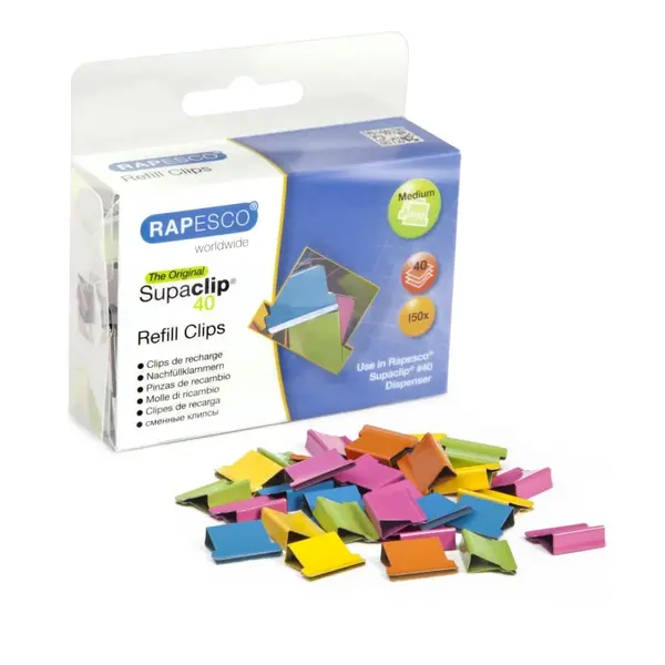 Clipsuri metalice 40 coli 10 buc Rapesco pentru dispenser 40 coli Clipsuri metalice 40 coli 10 buc Rapesco pentru dispenser 40 coli