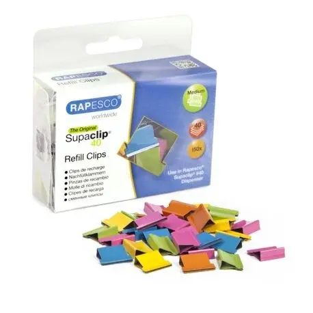 Clipsuri metalice 40 coli 10 buc Rapesco pentru dispenser 40 coli