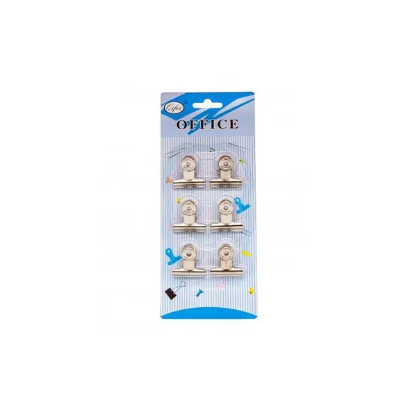 Clipsuri metalice Office Cover A1025, 28 mm, argintii, blister 6 bucati