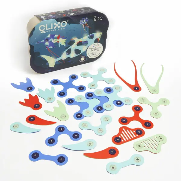 Clixo Clixo® joc magnetic de construit - Animalute marine ( 24 piese)